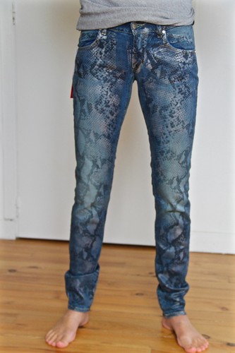Jeans denim blu cerato - jeans,