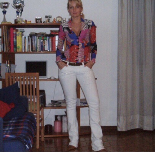 Met jeans bianche con - jeans, strass